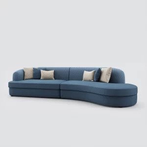 Right Corner Sofa, Upholstered With Quilted Design