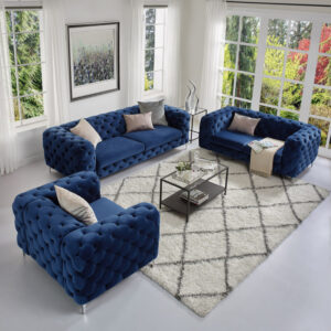 Sofa Living Room Set Navy Blue